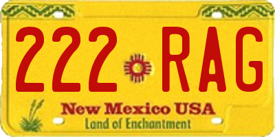 NM license plate 222RAG