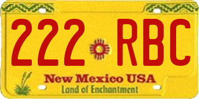 NM license plate 222RBC