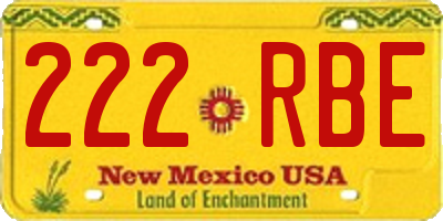 NM license plate 222RBE
