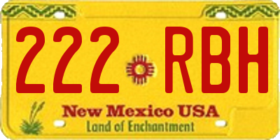 NM license plate 222RBH
