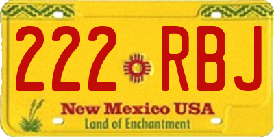 NM license plate 222RBJ