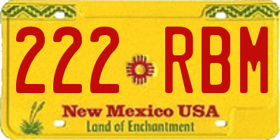 NM license plate 222RBM