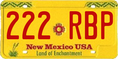 NM license plate 222RBP