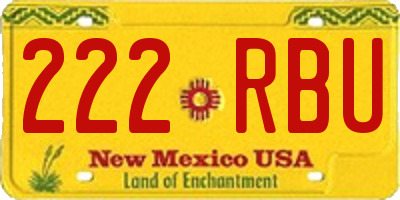 NM license plate 222RBU