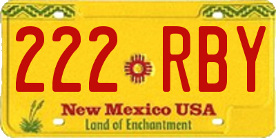 NM license plate 222RBY