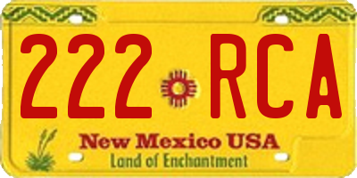 NM license plate 222RCA
