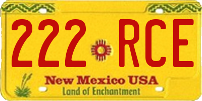 NM license plate 222RCE