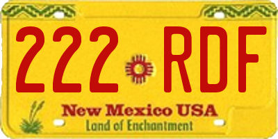 NM license plate 222RDF