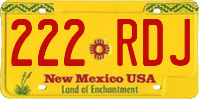 NM license plate 222RDJ