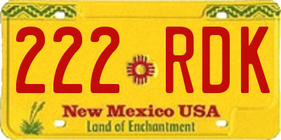 NM license plate 222RDK