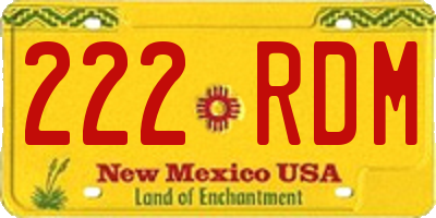 NM license plate 222RDM