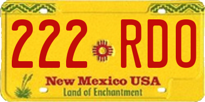 NM license plate 222RDO