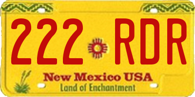 NM license plate 222RDR