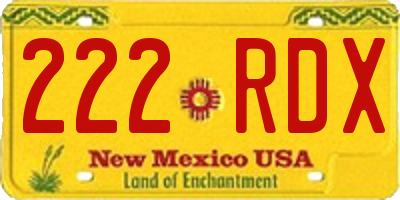 NM license plate 222RDX