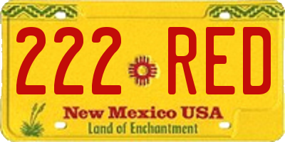 NM license plate 222RED