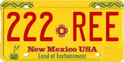 NM license plate 222REE