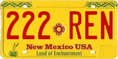 NM license plate 222REN