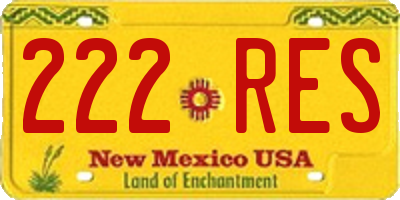 NM license plate 222RES