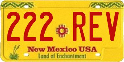 NM license plate 222REV