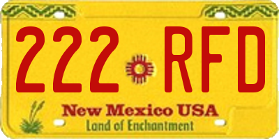 NM license plate 222RFD