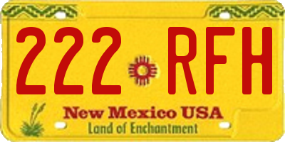 NM license plate 222RFH