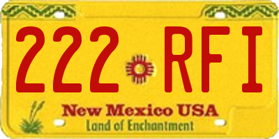 NM license plate 222RFI