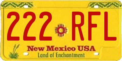 NM license plate 222RFL
