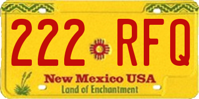 NM license plate 222RFQ