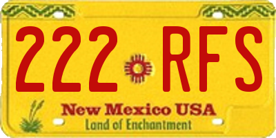 NM license plate 222RFS