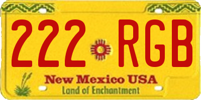 NM license plate 222RGB