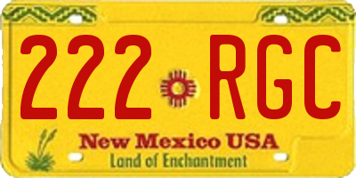 NM license plate 222RGC
