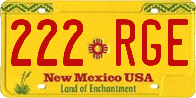 NM license plate 222RGE