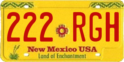 NM license plate 222RGH