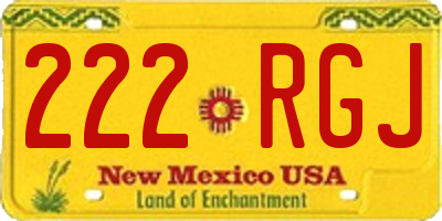 NM license plate 222RGJ