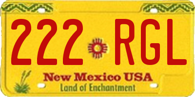 NM license plate 222RGL