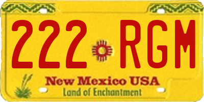 NM license plate 222RGM