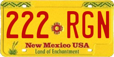 NM license plate 222RGN