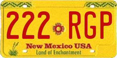 NM license plate 222RGP