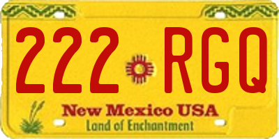 NM license plate 222RGQ