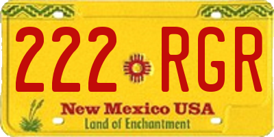 NM license plate 222RGR