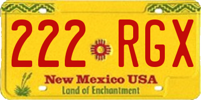 NM license plate 222RGX