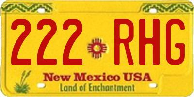 NM license plate 222RHG