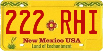NM license plate 222RHI