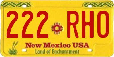 NM license plate 222RHO