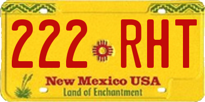 NM license plate 222RHT
