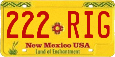 NM license plate 222RIG