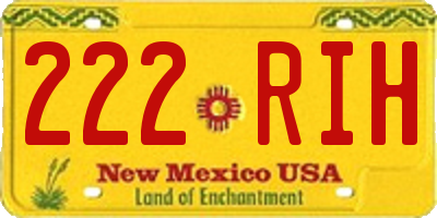 NM license plate 222RIH