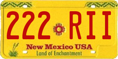 NM license plate 222RII