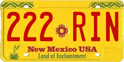 NM license plate 222RIN