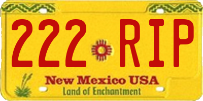 NM license plate 222RIP
